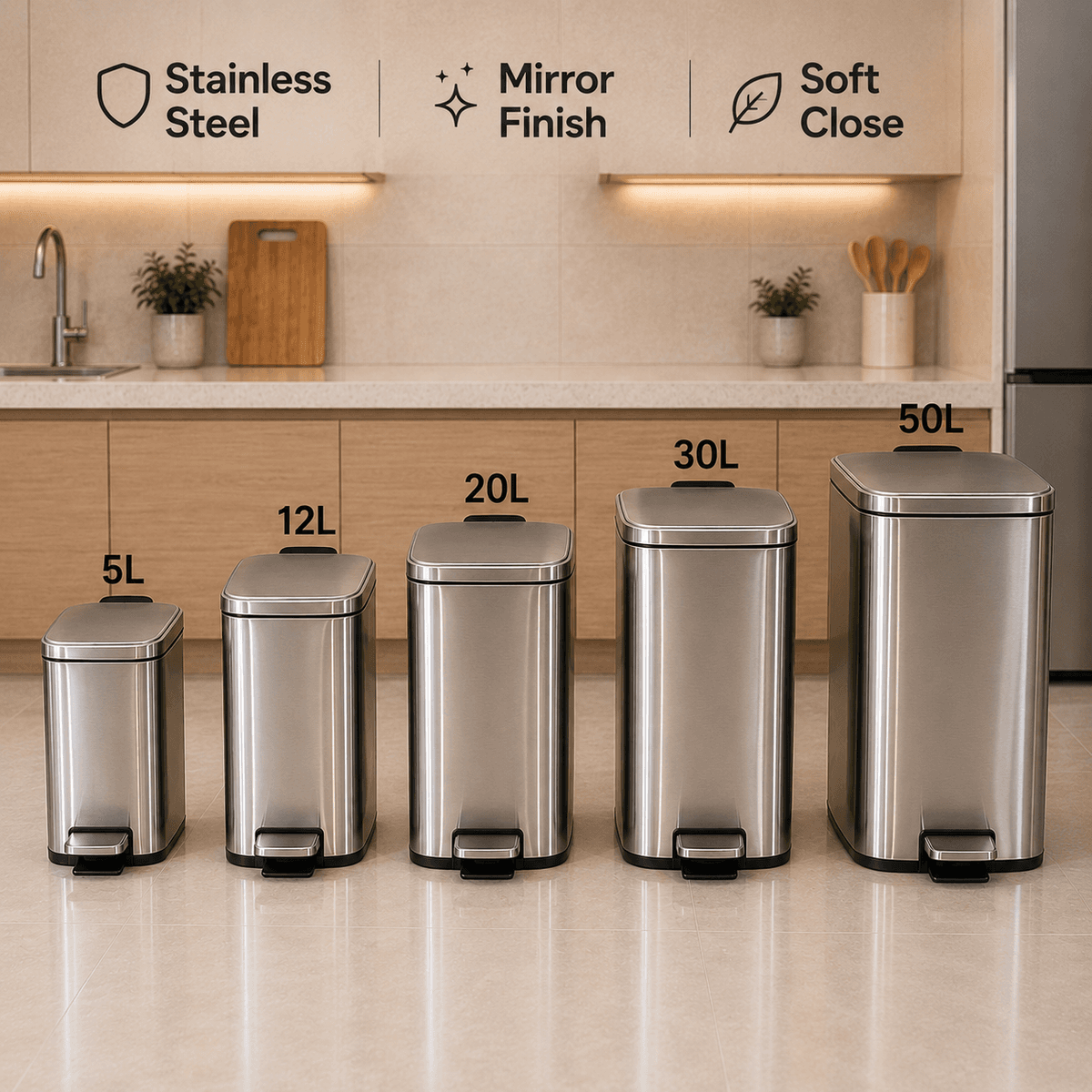 Stainless Steel Bins (Slim) Kenya