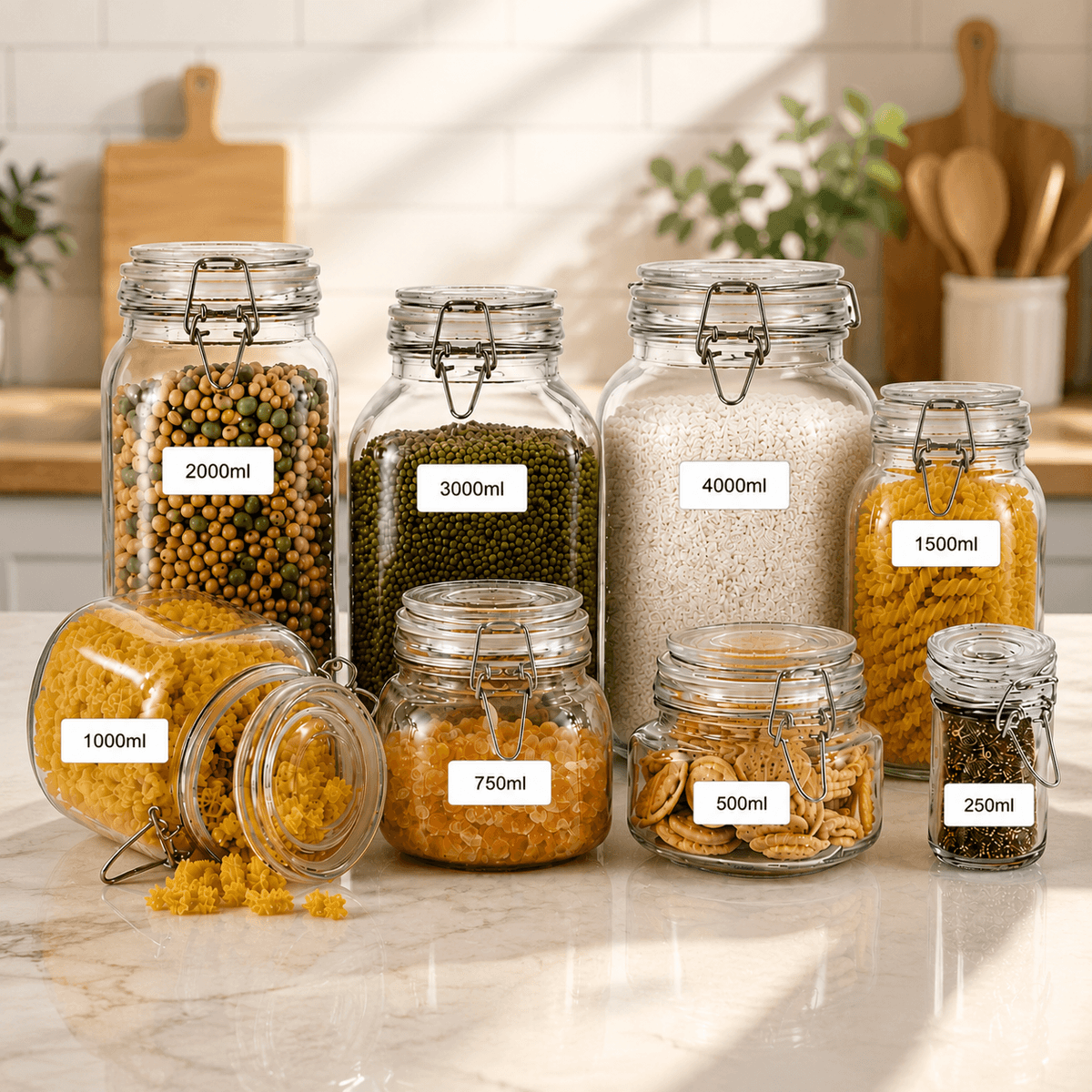 Airtight Glass Storage Jar with Clamp Lid Kenya