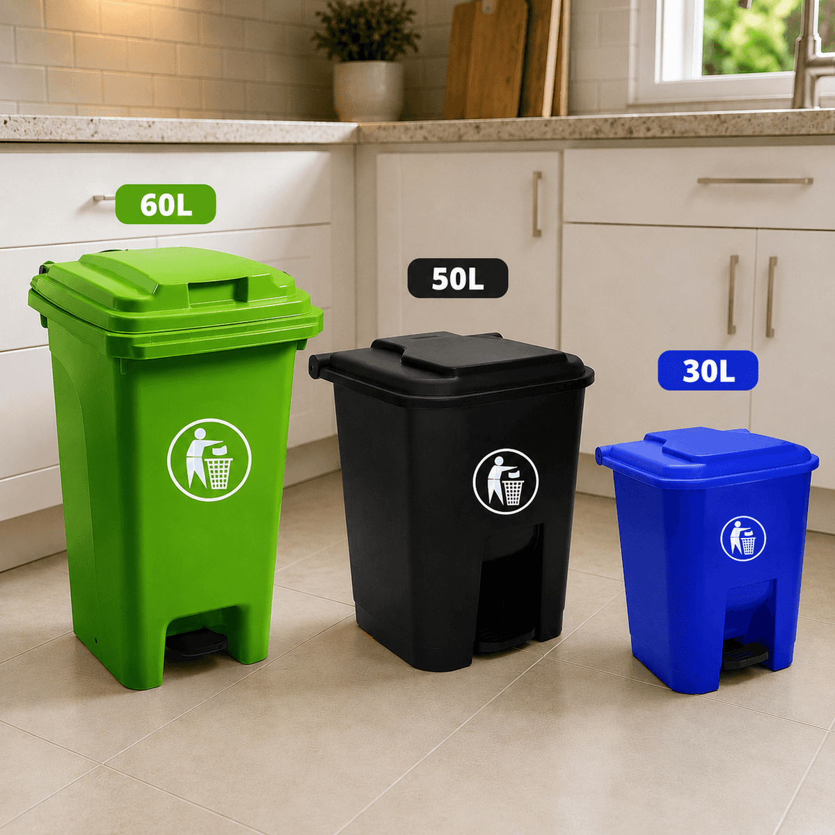 Color Coded Pedal bins - 60L, 50L & 30L Kenya