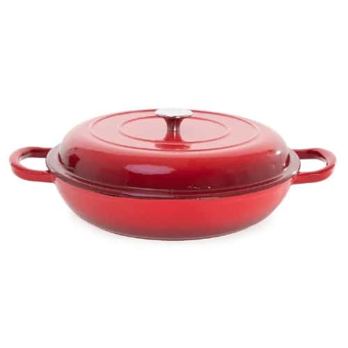 Cast Iron Shallow Rnd Pot 30cm Red Kenya