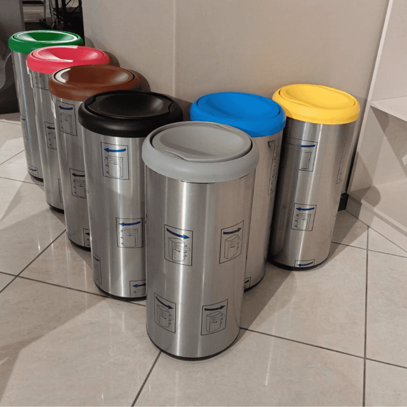 Stainless Steel Capsule Selecta Waste Bin with Swing Lid – 40L Kenya