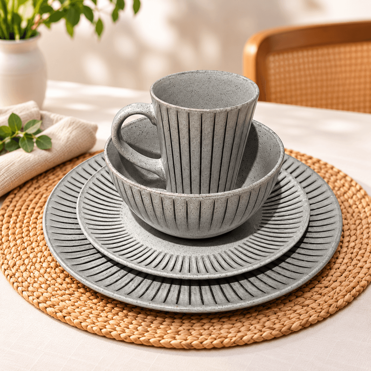 NORDIC STONE - 16 Piece Ceramic Dinner Set Kenya