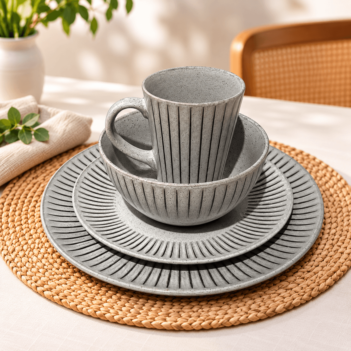 NORDIC STONE - 16 Piece Ceramic Dinner Set Kenya