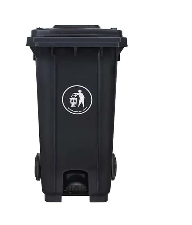 100L Wheeled and Pedal bin - Black Kenya