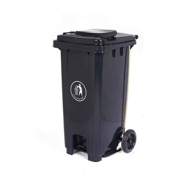 120L Wheeled and Pedal Bin - Black Kenya