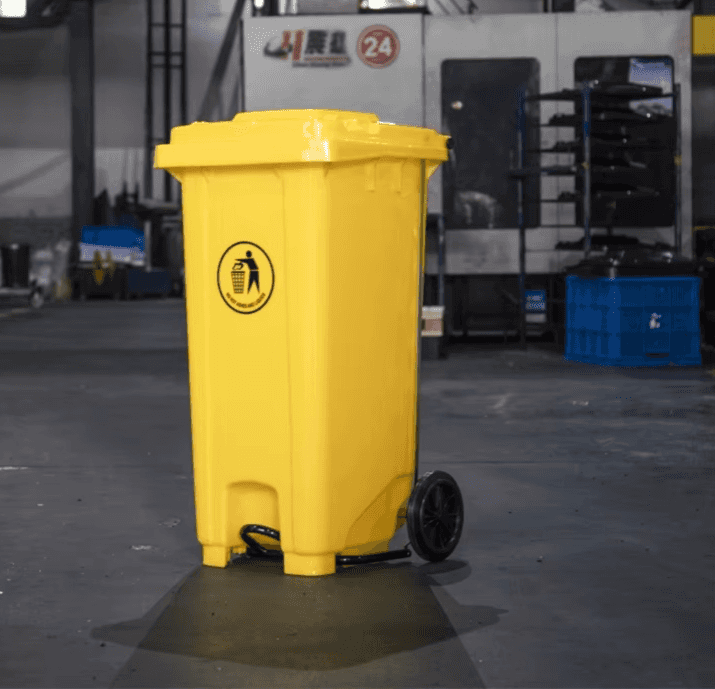 240L Wheeled and Pedal Bin - Yellow Kenya